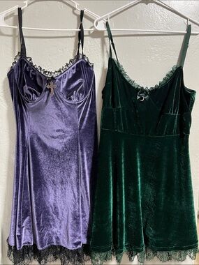 DOLLS KILL WIDOW CORSET Dress & Killstar velvet Y2K goth XXL purple green
